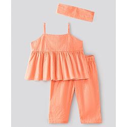 Bonfino Singlet Top & Leggings With Headband - Orange