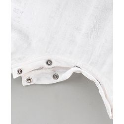 Bonfino girls Sleeveless Romper with Lach and Crocheted Flowers Detailing - White