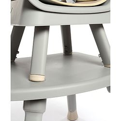 Bonfino Bliss 6-in-1 High Chair - Convertible Booster & Dining Chair, Study & Game Table with Removable Game Tray with Grooves - Grey| Anti-skid Legs| Removable Seat Cover| 5-point Safety Harness