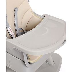 Bonfino Bliss 6-in-1 High Chair - Convertible Booster & Dining Chair, Study & Game Table with Removable Game Tray with Grooves - Grey| Anti-skid Legs| Removable Seat Cover| 5-point Safety Harness