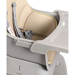 Bonfino Bliss 6-in-1 High Chair - Convertible Booster & Dining Chair, Study & Game Table with Removable Game Tray with Grooves - Grey| Anti-skid Legs| Removable Seat Cover| 5-point Safety Harness
