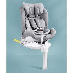 Bonfino Grandeur ISOFIX Convertible Car Seat, 360-Degree Rotation, - Adjustable Headrest, Side Impact Protection| 5-poin Safety Harness| Sturdy Support Leg| Reclining Seat| Washable Cover| Premium Linen Fabric