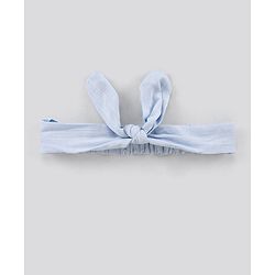 Bonfino Short Sleeves Top & Shorts Set With Headband Solid - Blue White