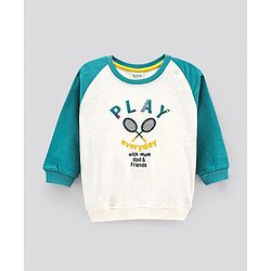 Bonfino Full Sleeves Sweatshirt Text Embroidery - Off White