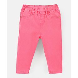 Bonfino Ankle Length Cotton Woven Jeans Solid - Pink