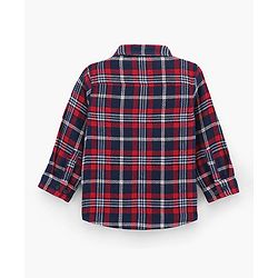 Bonfino Full Sleeves Flannel Check Shirt With Patch Pocket - Maroon