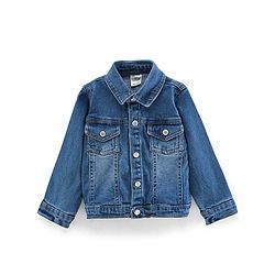 Bonfino Cotton Woven Full Sleeves Washed Denim Jacket - Blue