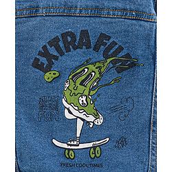 Bonfino Cotton Woven Full Sleeves Washed Denim Jacket - Blue