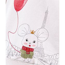 Bonfino Cotton Full Sleeves Sweatshirt Multiprint - White
