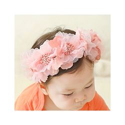 Bonfino Free Size Floral Design Hair Band - Pink