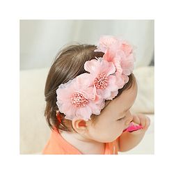 Bonfino Free Size Floral Design Hair Band - Pink