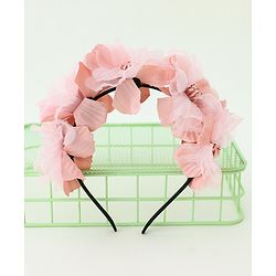 Bonfino Free Size Floral Design Hair Band - Pink