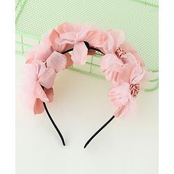 Bonfino Free Size Floral Design Hair Band - Pink