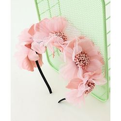 Bonfino Free Size Floral Design Hair Band - Pink