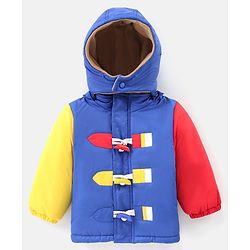Bonfino Full Sleeves Hooded Puffer Jackets - Blue