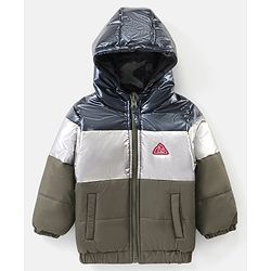 Bonfino Full Sleeves Hooded Puffer Jackets - Olive
