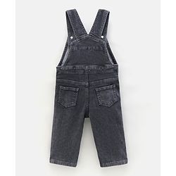Bonfino Cotton Denim Dungarees With Full Sleeves T-Shirt - Grey Maroon