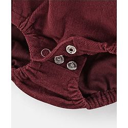 Bonfino Embroidered Onesie with Full Sleeves Inner Tee - Maroon