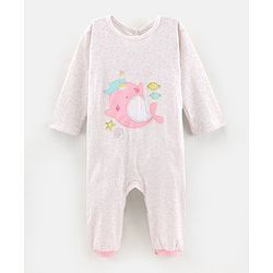 Bonfino Knit Full Length Romper Arial Print- Lilac