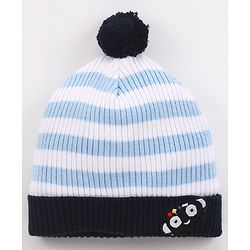 Bonfino Striped Woollen Cap Off White - Diameter 13 cm