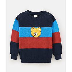Bonfino Full Sleeves Embroidered Sweater - Multicolor