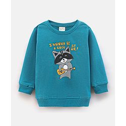 Bonfino Full Sleeves Sweatshirt And Jogger Set With Sticker Animal Print - Blue