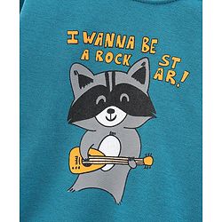 Bonfino Full Sleeves Sweatshirt And Jogger Set With Sticker Animal Print - Blue
