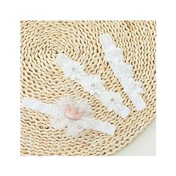 Bonfino Free Size Floral Design with Pearl Studded Headbands Pack of 3 - White