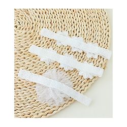Bonfino Free Size Floral Design with Pearl Studded Headbands Pack of 3 - White
