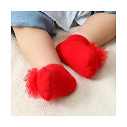 Bonfino Bow Applique Free Size Headband & Socks - Red