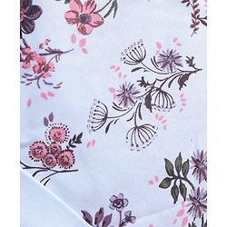 Bonfino Cotton Cap Mittens & Booties Set Floral Print Pink Blue - Diameter 12.5 cm