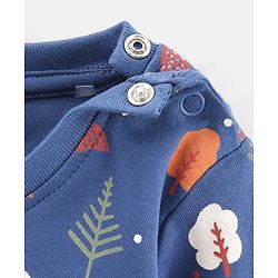 Bonfino Cotton Knit Full Sleeves T-Shirt Tree Print Pack of 3 - Blue Green Orange