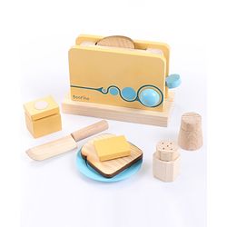 Bonfino  Wooden Bread Toaster Playset Multicolour - 10 Pieces