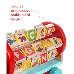 Bonfino Montessori  Wooden Educational Alphabet Pull Along Truck- Multicolour