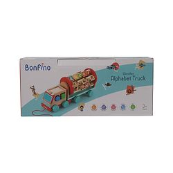 Bonfino Montessori  Wooden Educational Alphabet Pull Along Truck- Multicolour