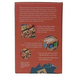Bonfino Montessori  Wooden Educational Alphabet Pull Along Truck- Multicolour