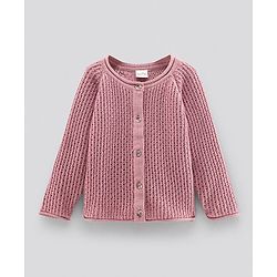 Bonfino Cotton Knit Full Sleeves Lightweight Sweater With Structured Knit Design - Dusky Pink