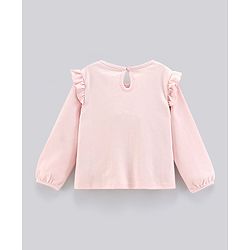 Bonfino 100% Cotton Knit Full Sleeves Girl with Kitty Print Top & Leggings Set - Pink