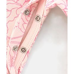 Babyoye Cotton Full Sleeves Sleepsuit Floral Print - Pink
