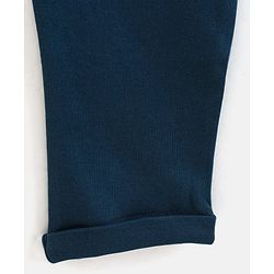 Bonfino Cotton Knit Full Sleeves Top With Leggings Set Solid Colour - Orange Teal