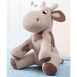 Bonfino 35 Moo Cow Plush Toy - Brown | Soft Cotton Cuddly Toy for Babies | Adorable Moo Cow Design | Safe for Snuggling | Ideal Gifting Toy | BIS Certified