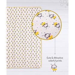 Bonfino Premium 100% Organic Cotton Quilt Honey Bee Print - Yellow