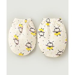 Bonfino Premium Cotton Gift Set Honey Bee Print Pack Of 6 - Yellow