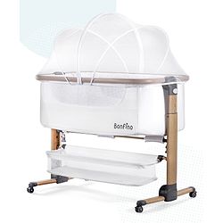 Bonfino Zenith Crib Cum Bedside Bassinet - White
