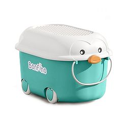 Bonfino Storage Box Pack of 2 - Green & Blue| Toys and Books Organizer| For Boys and Girls| Clip Lock Lid| Portable| Durable and Sturdy| Convenient Pull Handle