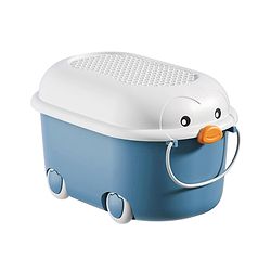 Bonfino Storage Box Pack of 2 - Green & Blue| Toys and Books Organizer| For Boys and Girls| Clip Lock Lid| Portable| Durable and Sturdy| Convenient Pull Handle
