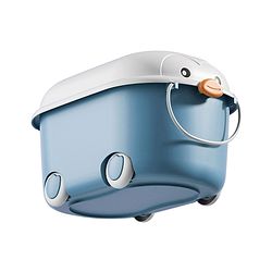 Bonfino Storage Box Pack of 2 - Green & Blue| Toys and Books Organizer| For Boys and Girls| Clip Lock Lid| Portable| Durable and Sturdy| Convenient Pull Handle