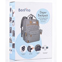 Bonfino Premium Multipurpose Diaper Backpack -  Grey
