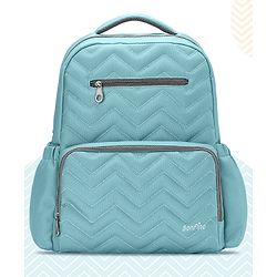 Bonfino Zig Zag Textured Free Size Diaper Backpack - Blue