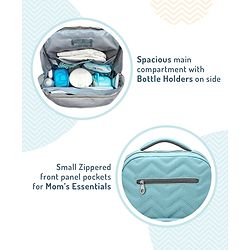 Bonfino Zig Zag Textured Free Size Diaper Backpack - Blue